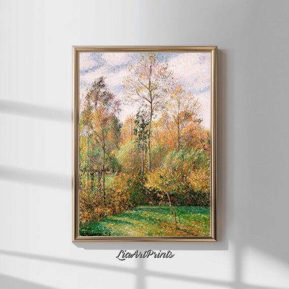 Impressionist Autumn Forest Golden Woodland Landscape Art Print