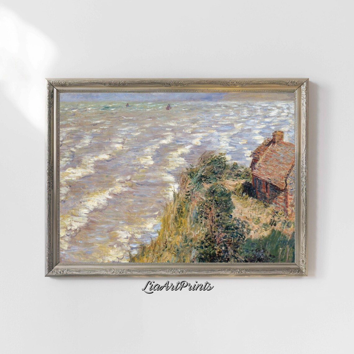 Windy Coastal View, Monet-Inspired Seaside Landscape - Image 5