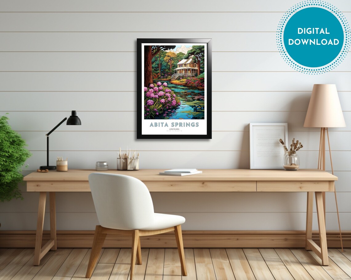 Abita Springs Louisiana Bayou Plantation House Garden Poster - Image 3
