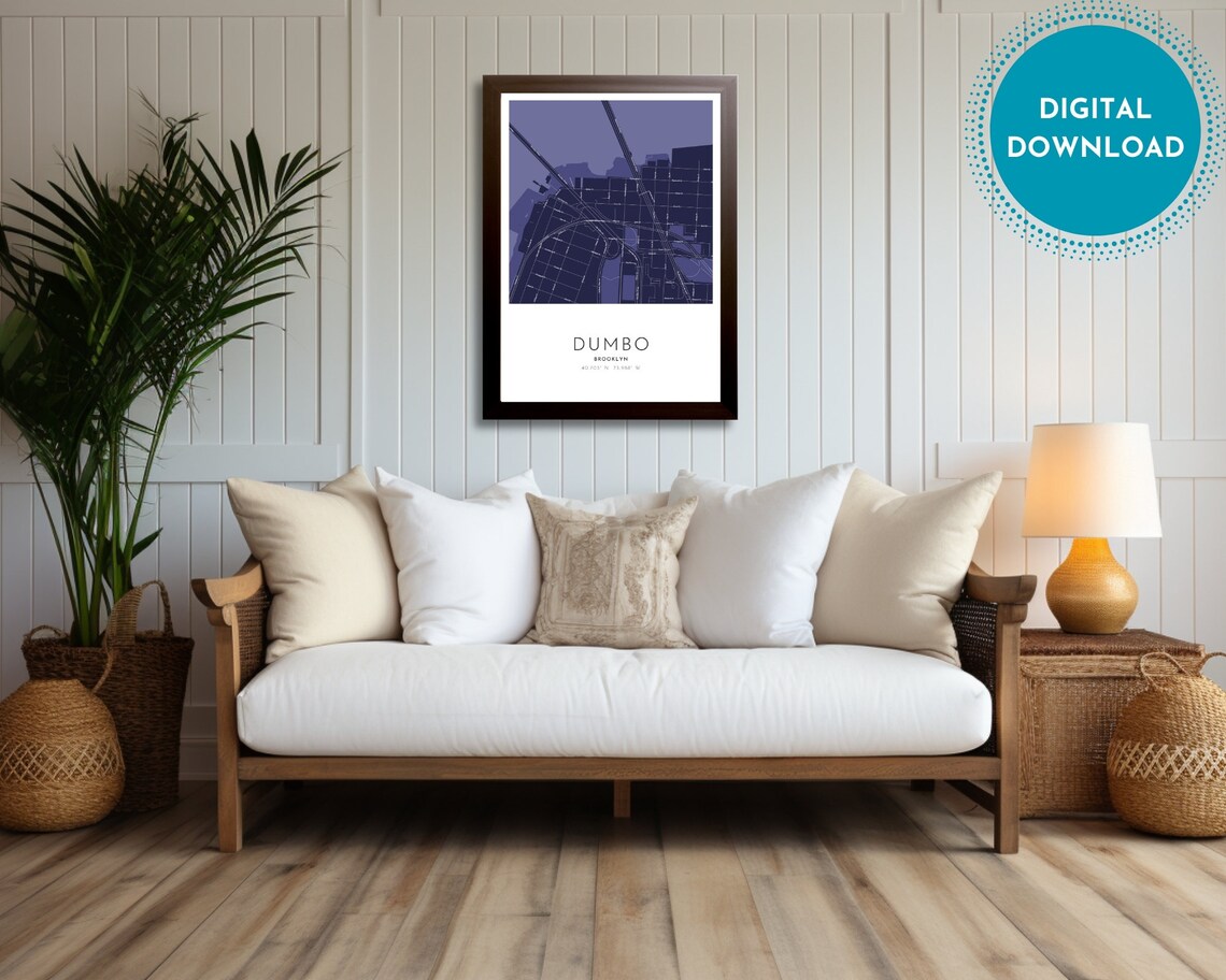 Dumbo Brooklyn New York Navy Street Map Neighborhood Wall Art - Image 4