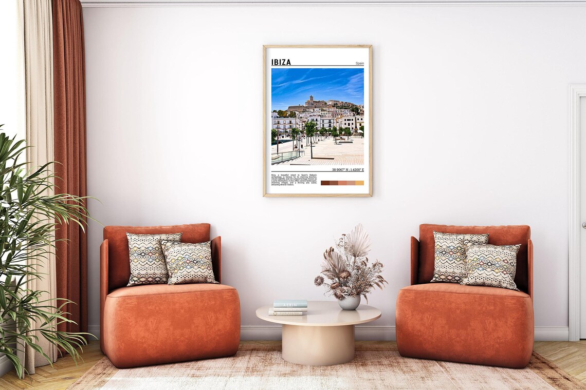 Ibiza Spain Dalt Vila Old Town Whitewashed Houses Photo Poster - Image 7