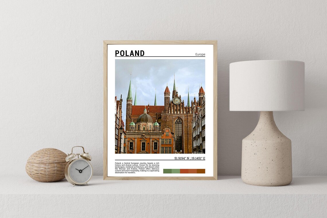 Gdansk Poland Historic Old Town Church Gothic Towers Photo Poster - Image 2