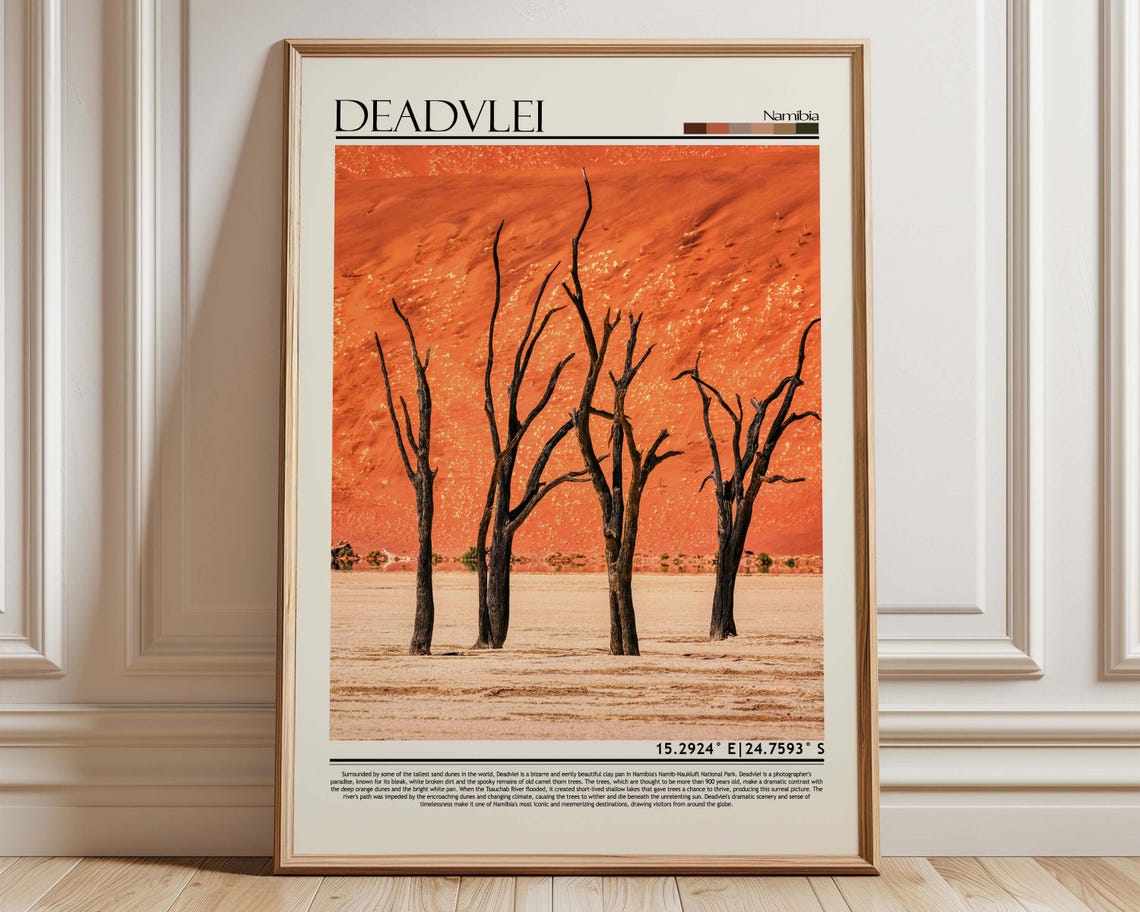 Deadvlei Namibia Dead Trees Desert Travel Photography Poster