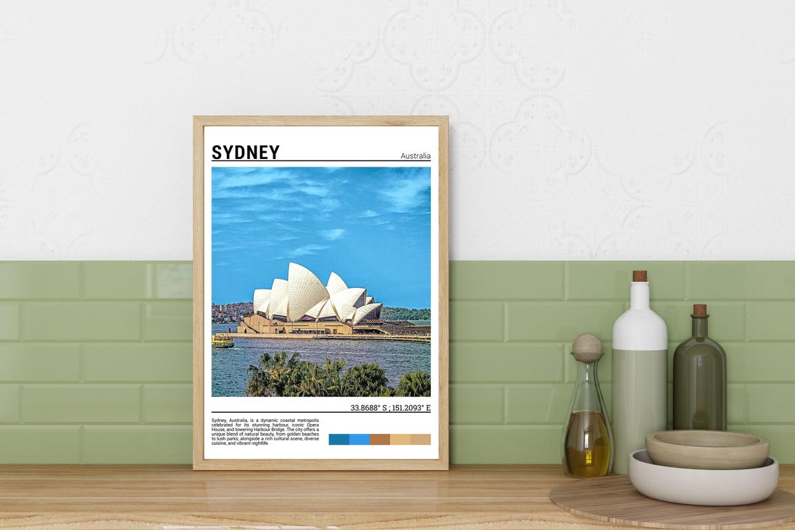 Sydney Australia Opera House Sparkling Harbor Waterfront Poster - Image 3