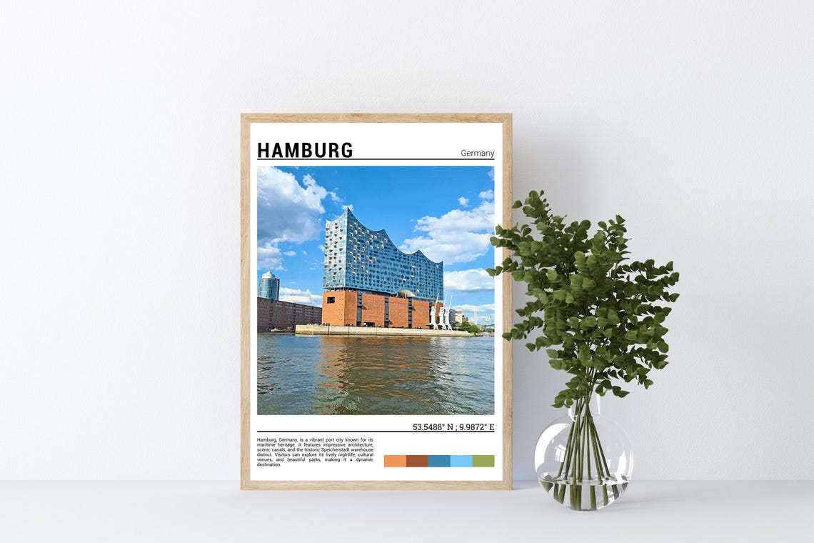 Hamburg Print Hamburg Poster Hamburg Wall Art Hamburg Travel Hamburg Artwork Hamburg Photo Hamburg Germany - Image 4
