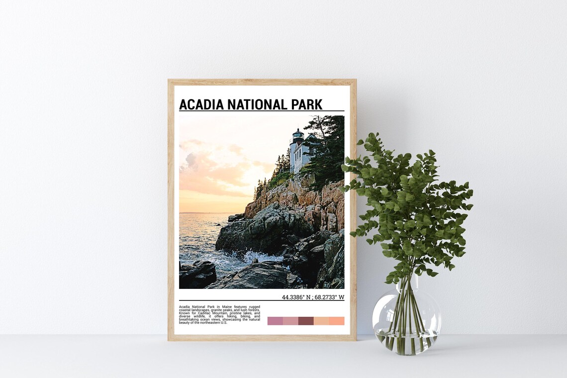 Acadia National Park Poster Poster Acadia National Park Poster Print Acadia National Park Photo Maineusa - Image 4