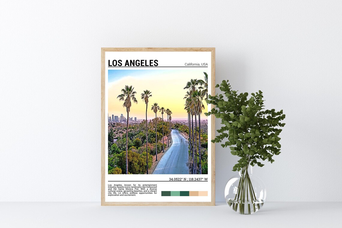 Los Angeles Travel Print, California Wall Art - Image 4