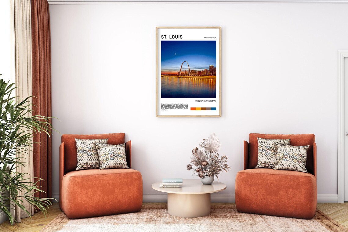 St Louis Missouri Gateway Arch Sunset Mississippi River Travel Poster - Image 7