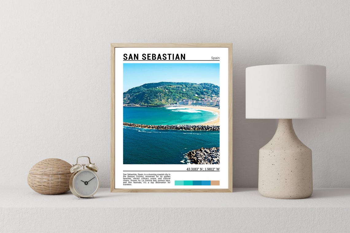 San Sebastian Print San Sebastian Poster San Sebastian Wall Art San Sebastian Travel San Sebastian Art Print Spain Photo - Image 2