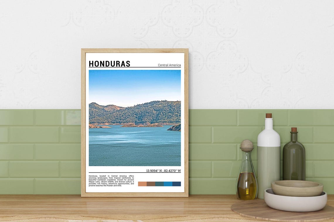 Honduras Print Honduras Poster Honduras Wall Art Honduras Travel Honduras Art Print Honduras Photo Honduras Artwork - Image 3