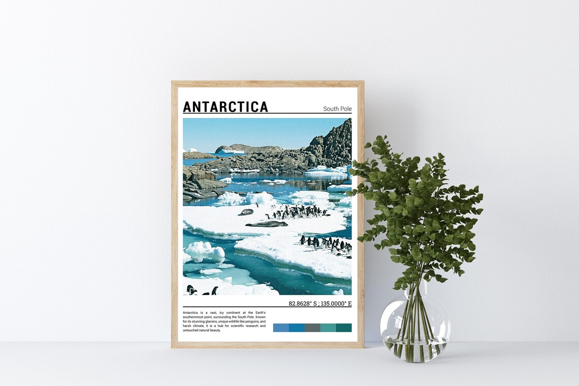 Antarctica Travel Poster, Antarctica Wall Art Print - Image 4