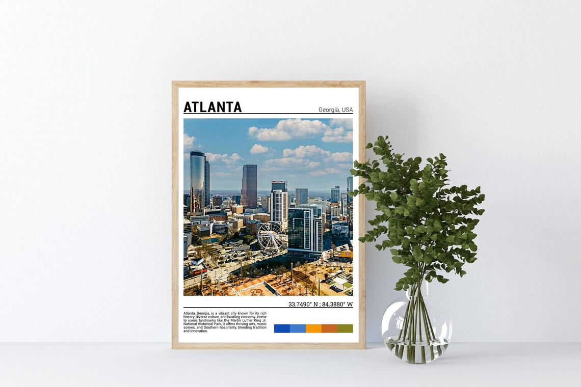 Atlanta Georgia Skyline Ferris Wheel City View Southern City Poster - Image 4