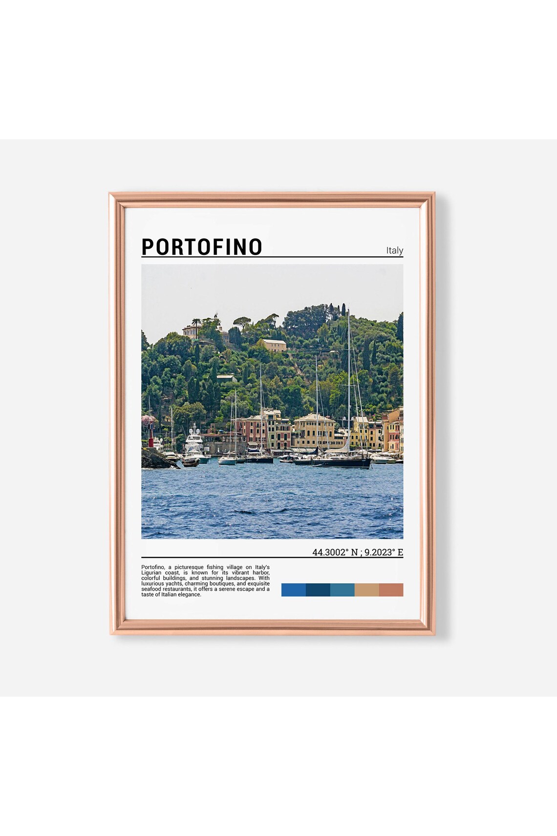 Portofino Italy Harbor Yachts Colorful Waterfront Village Photo Poster