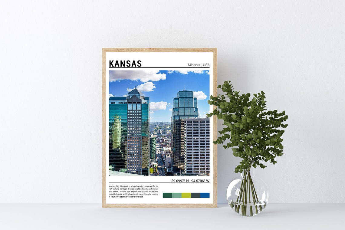 Kansas Print Kansas Poster Kansas Wall Art Kansas Travel Kansas Artwork Kansas Photo Missouri Usa - Image 4