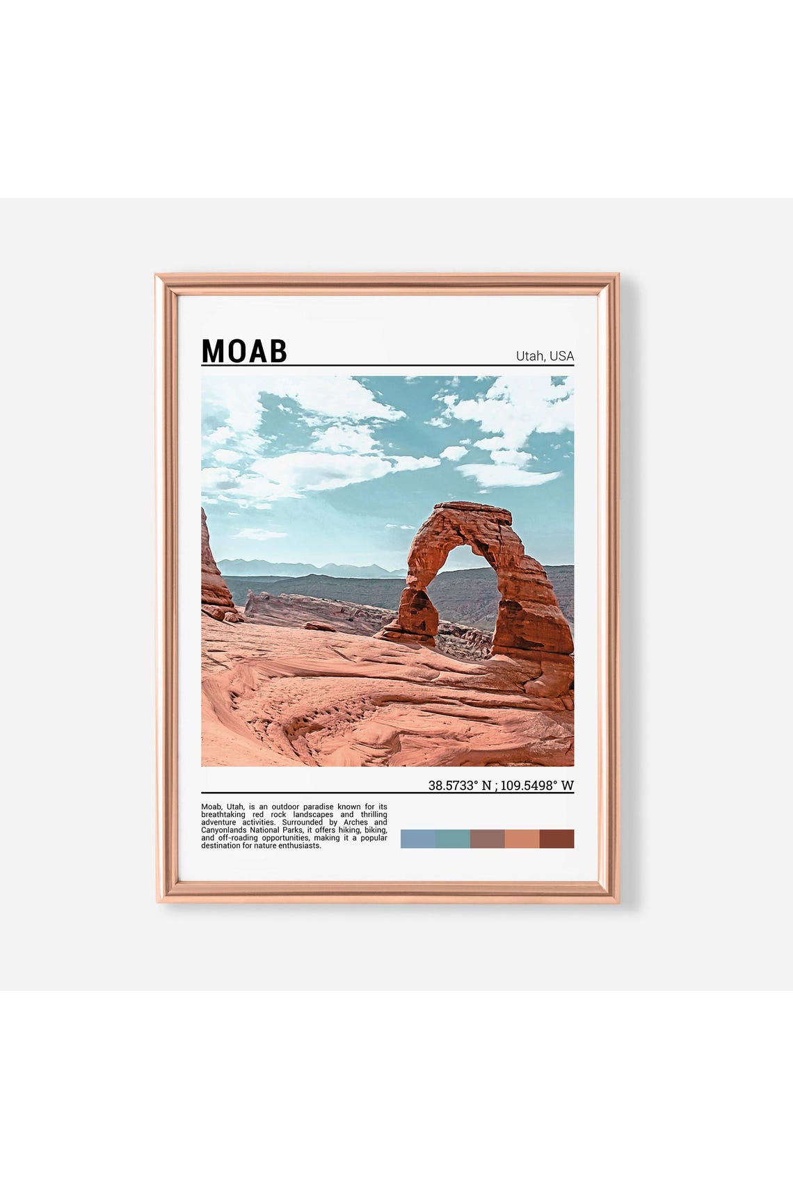 Moab Utah Delicate Arch Red Rock Desert Sunset Landscape Poster