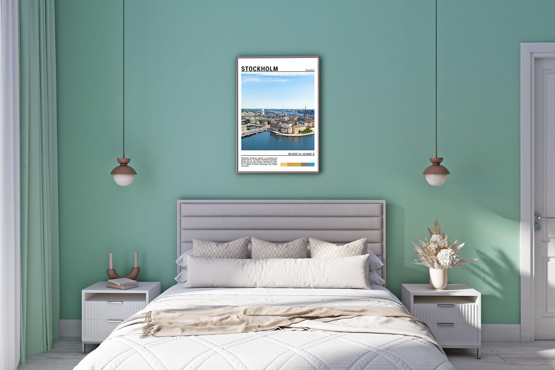Stockholm Sweden Gamla Stan Old Town Harbor Aerial View Poster - Image 5