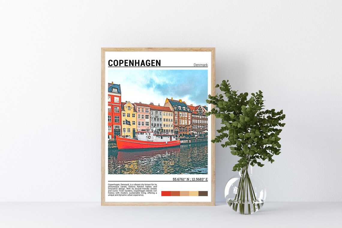 Copenhagen Wall Art Copenhagen Travel Poster Copenhagen Photo Copenhagen Poster Print Copenhagen Travel Gift Copenhagendenmark - Image 4