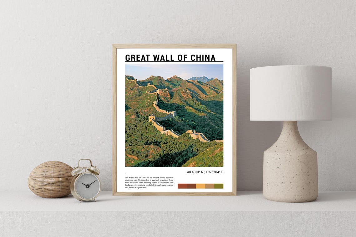 Great Wall Of China Mountain Ridge Watchtowers Panoramic View Poster - Image 2