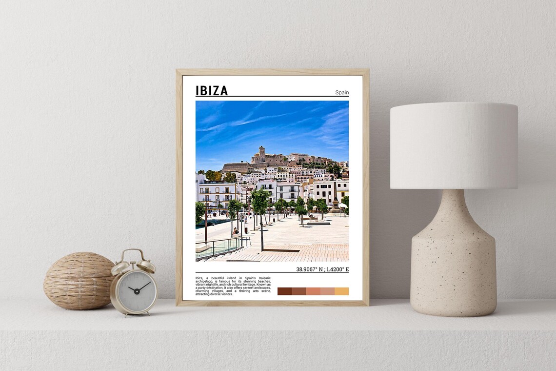 Ibiza Spain Dalt Vila Old Town Whitewashed Houses Photo Poster - Image 2