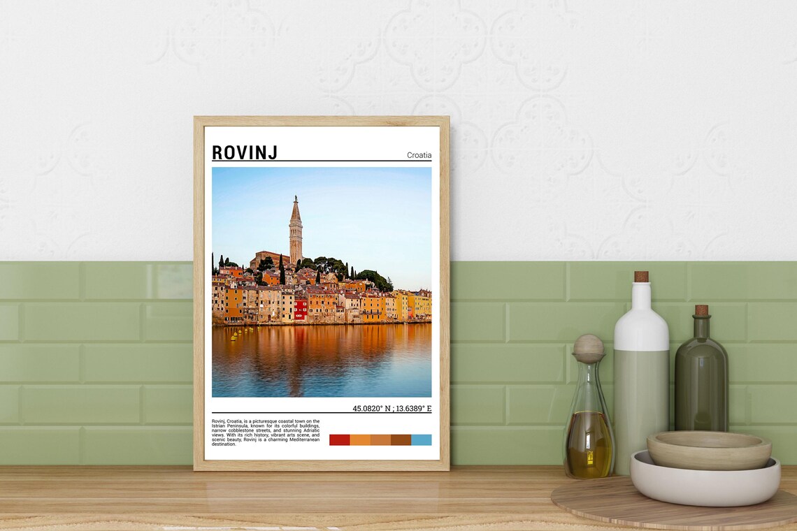 Rovinj Croatia Old Town Waterfront Church Tower Adriatic View Poster - Image 3