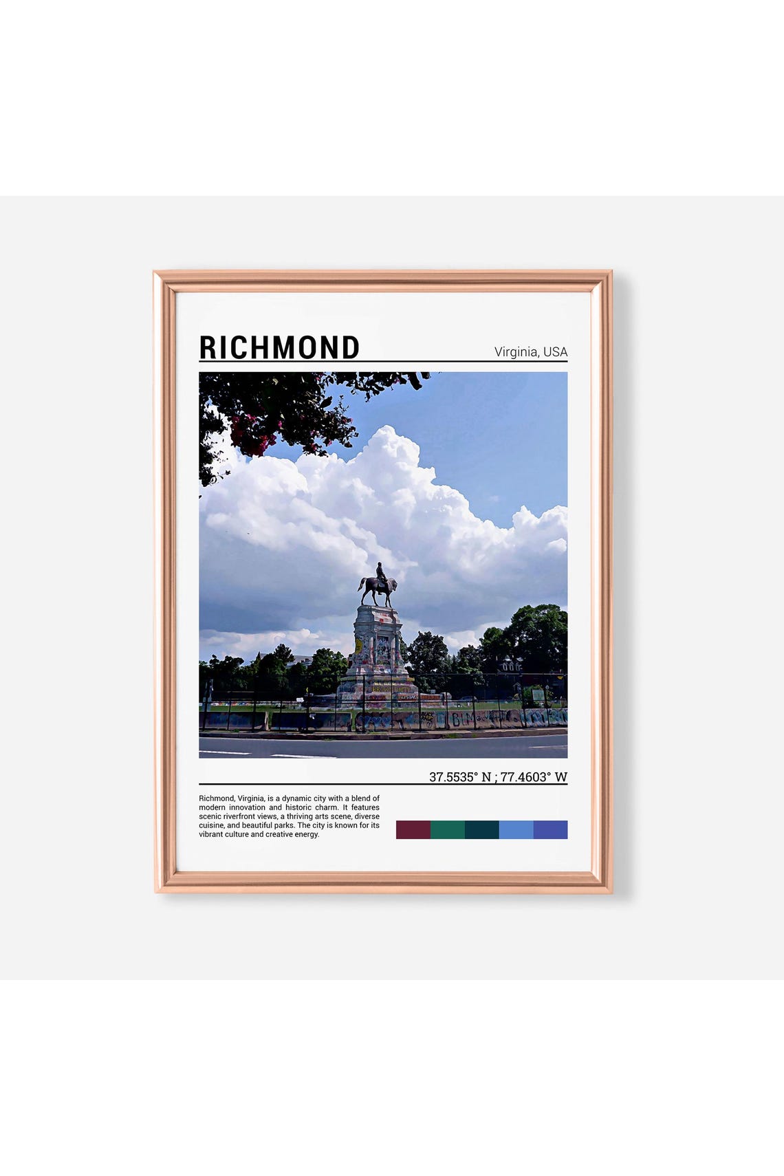Richmond Virginia Monument Avenue Historic Landmark Equestrian Poster