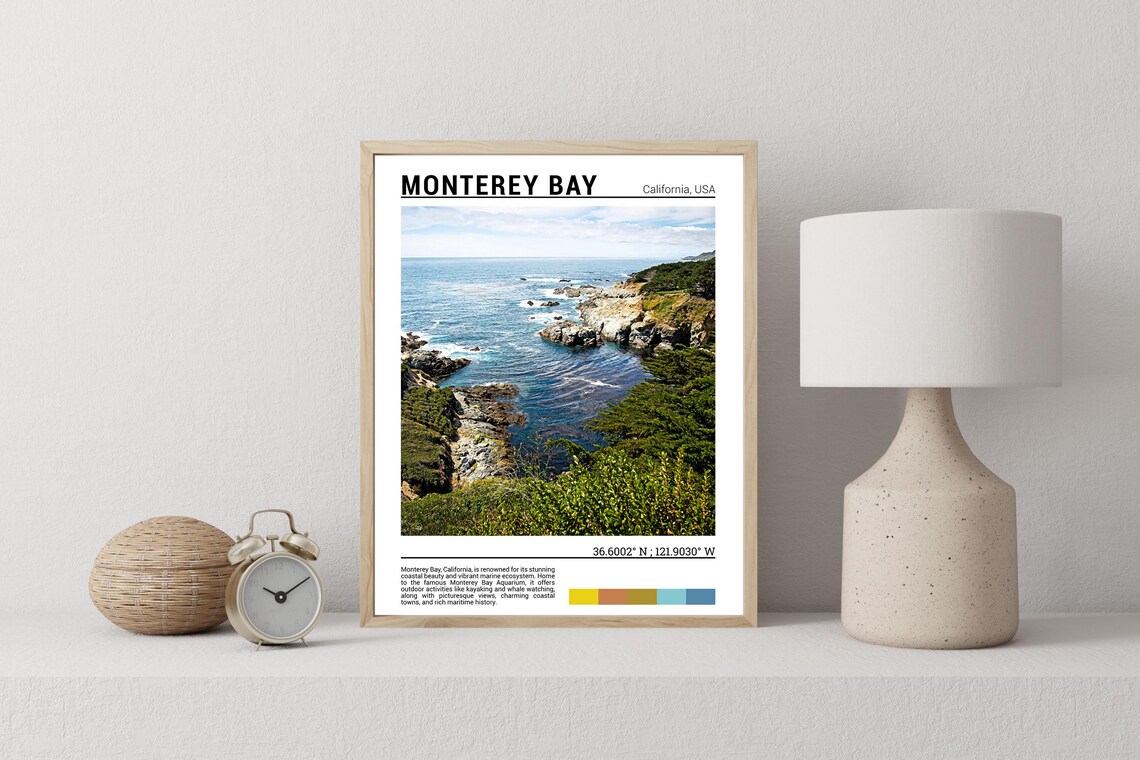Monterey Bay Print Monterey Bay Poster Monterey Bay Wall Art Monterey Bay Travel Monterey Bay Art Print Monterey Bay Photo - Image 2