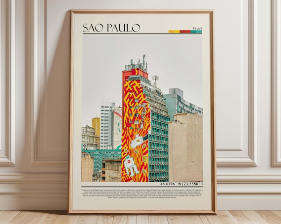 Sao Paulo Wall Art Poster Travel Print Brazil