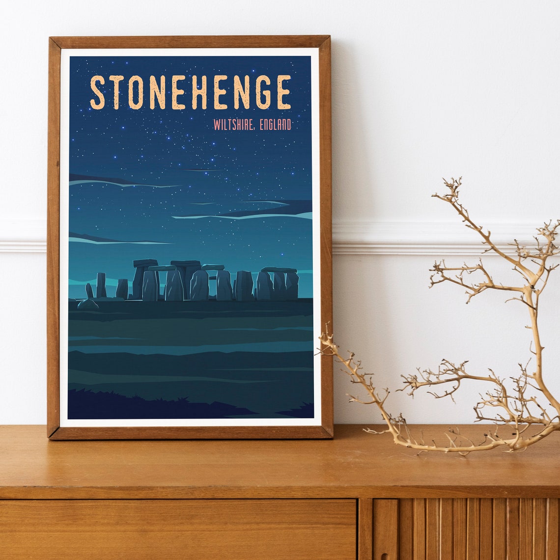 Stonehenge Wiltshire England Starry Night Ancient Stones Poster Art - Image 4