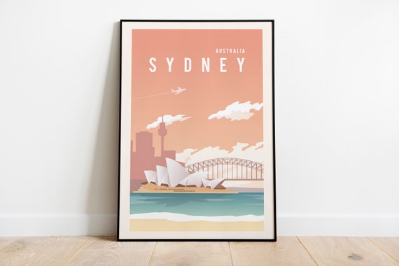 Sydney Australia Travel Poster, Gallery Wall Art