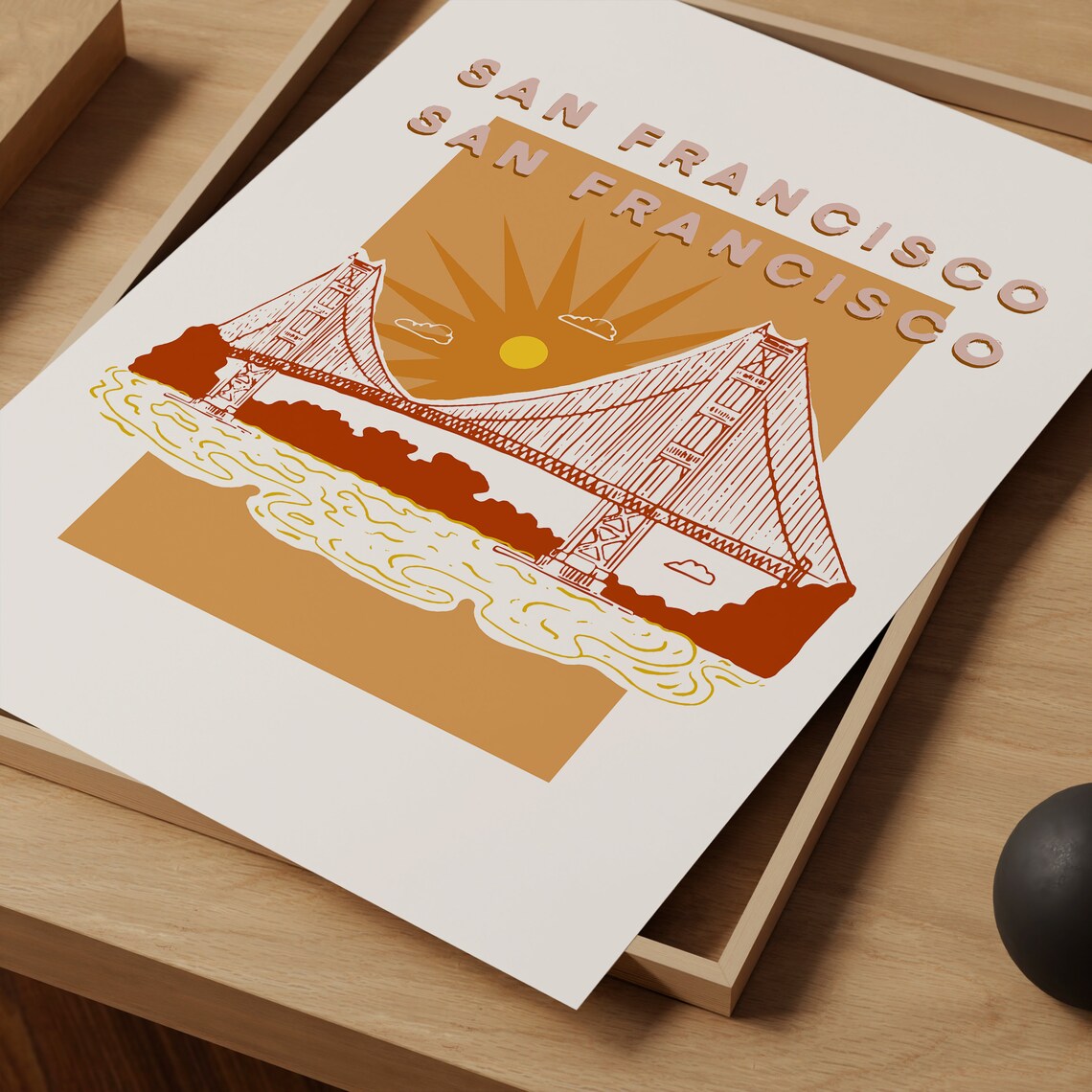 San Francisco Illustration Art Print, Colorful Travel Poster - Image 3