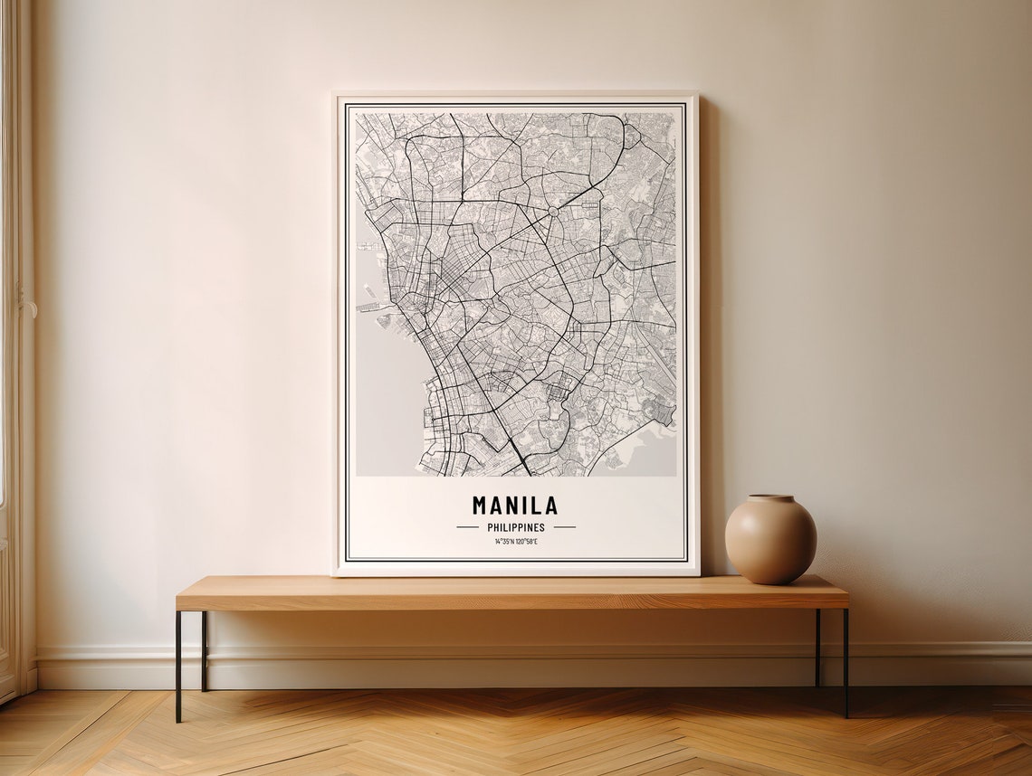 Manila Philippines City Map Minimalist Street Line Art Poster - Image 3