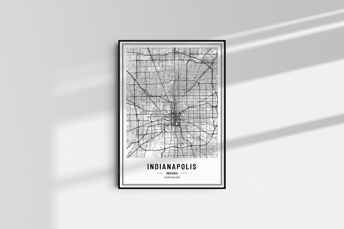 Indianapolis Indiana Minimalist City Street Map Art Decor Poster - Image 3