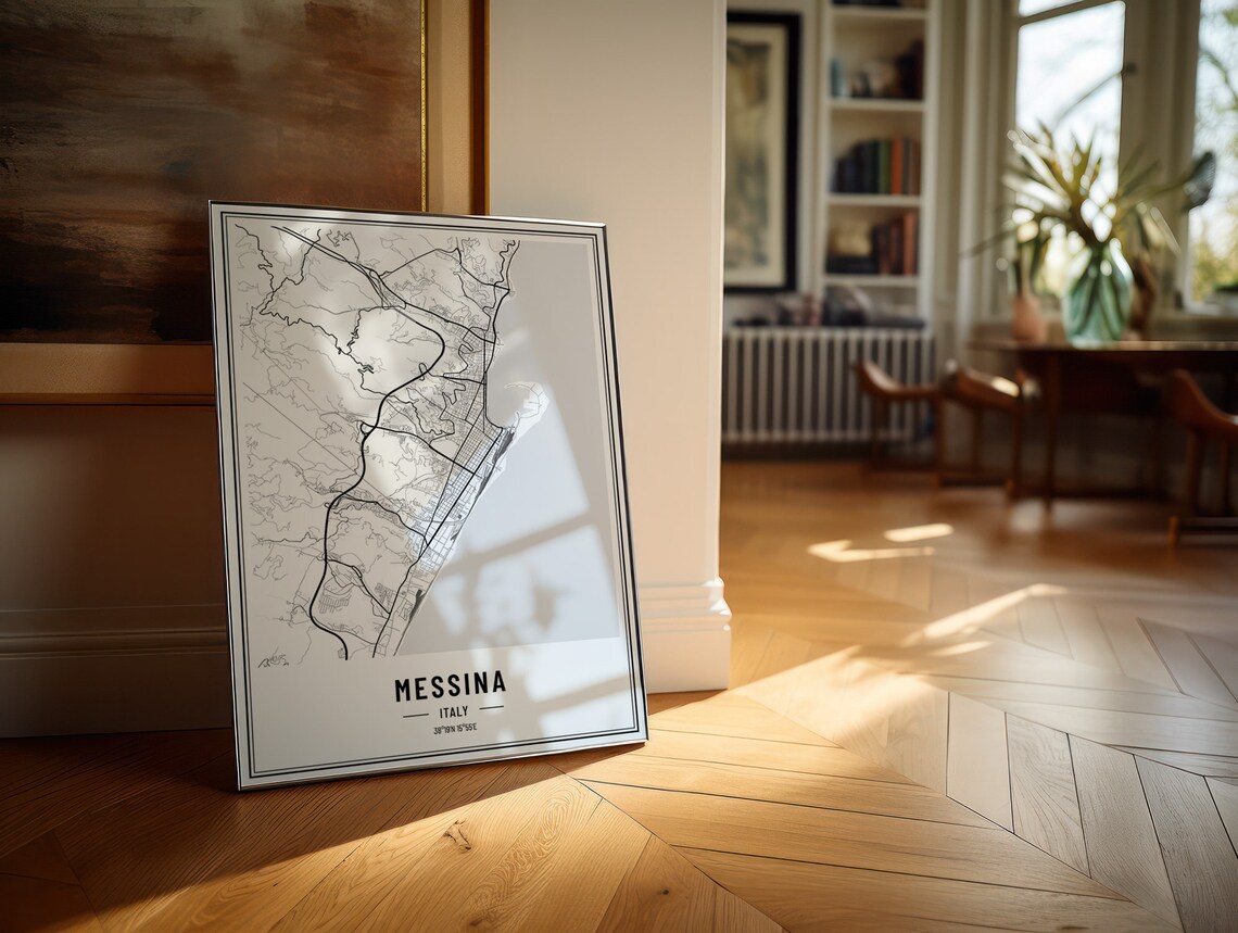 Messina Italy Map Poster, Travel Coordinates Print - Image 5