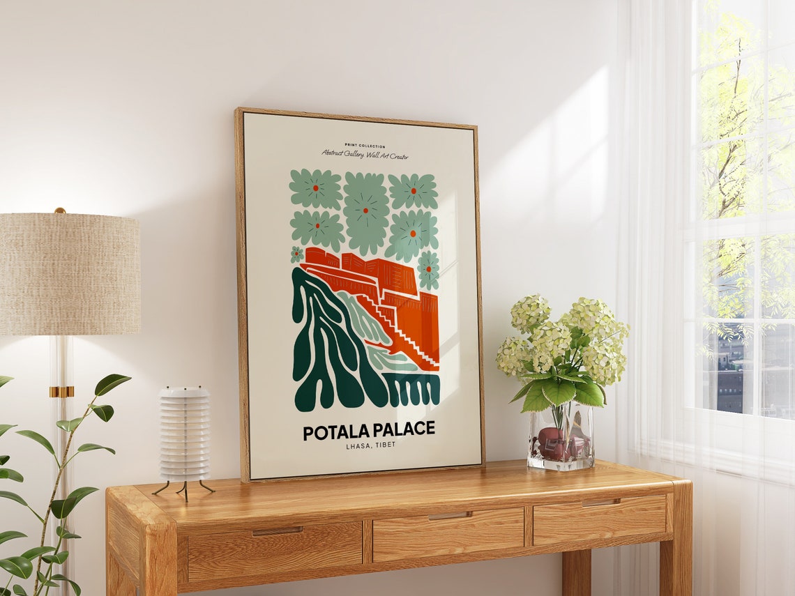 Potala Palace Lhasa Tibet Red Palace Hill Abstract Art Poster - Image 5