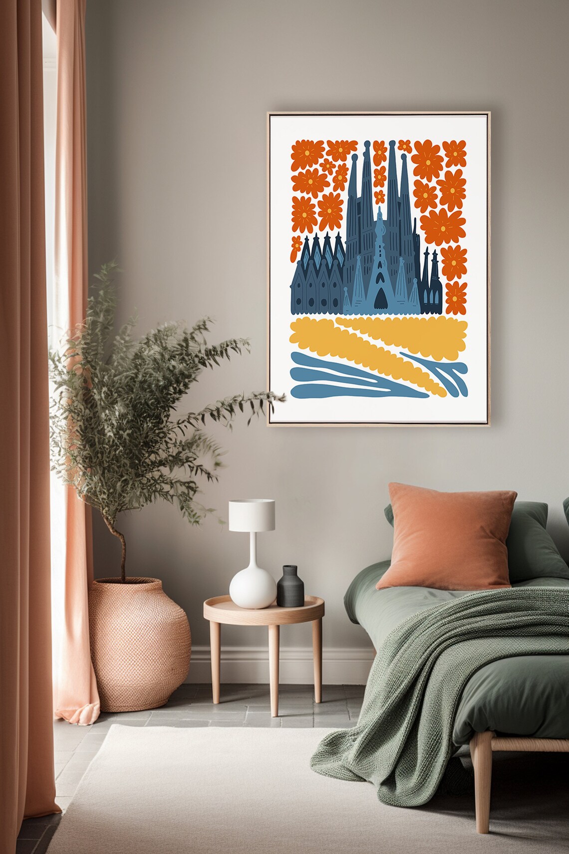 Sagrada Familia Barcelona Floral Abstract Church Art Wall Poster - Image 4