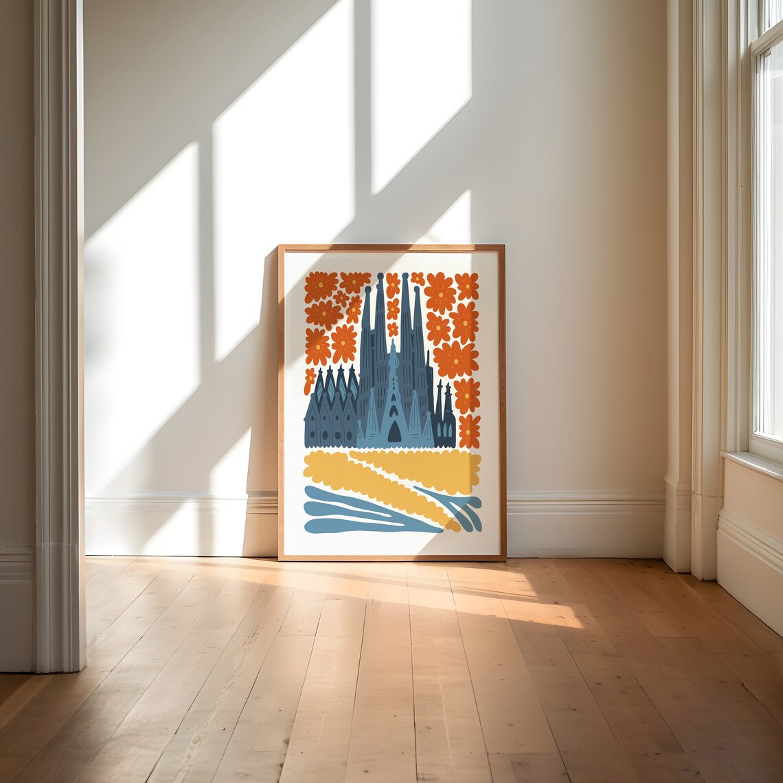 Sagrada Familia Barcelona Floral Abstract Church Art Wall Poster - Image 3