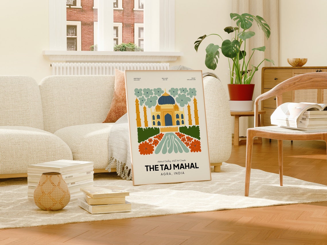 The Taj Mahal Agra India Poster The Taj Mahal Print The Taj Mahal India Travel Poster The Taj Mahal Exhibition The Taj Mahal Trendy Art - Image 3