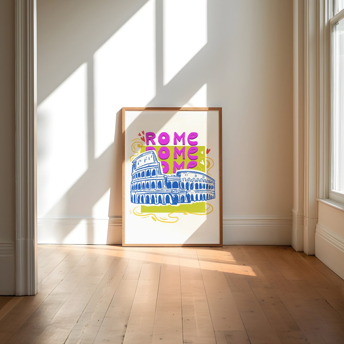 Rome Colosseum Colorful Travel Illustration Art Print - Image 2