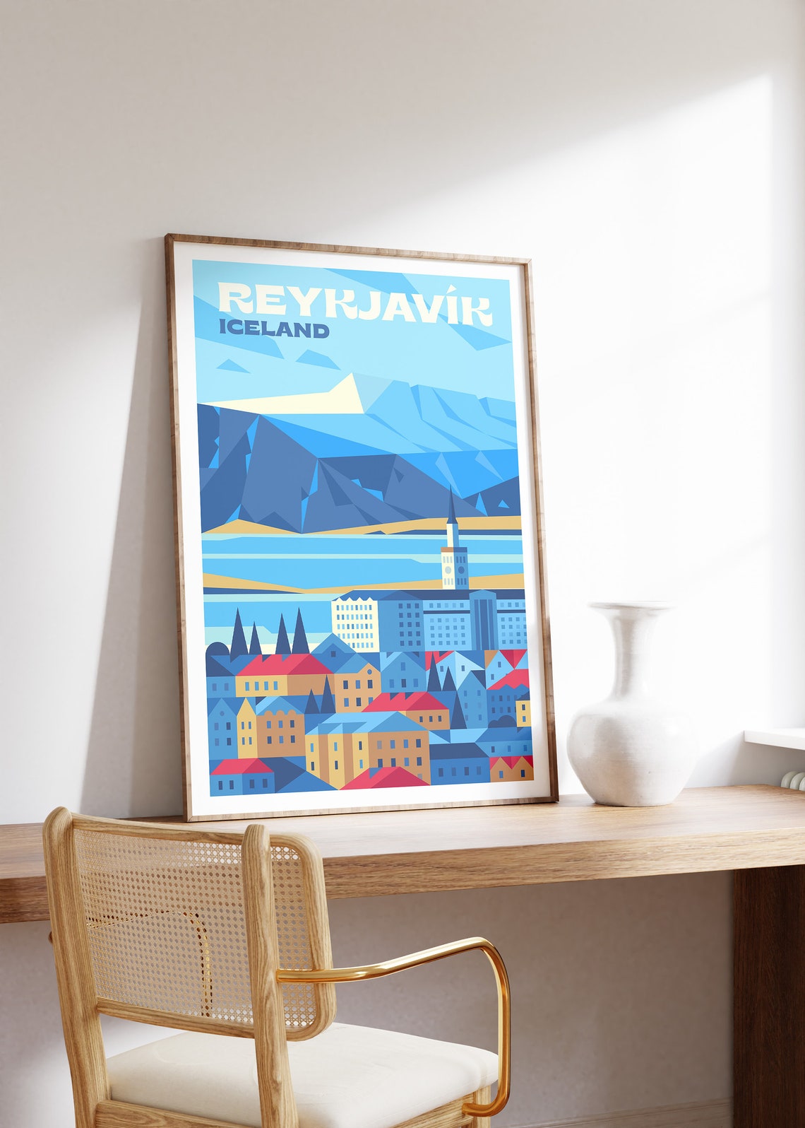 Reykjavik Travel Poster Reykjavik Iceland Poster Art Reykjavik Iceland Travel Print Travel Illustration Art Home Decor - Image 3