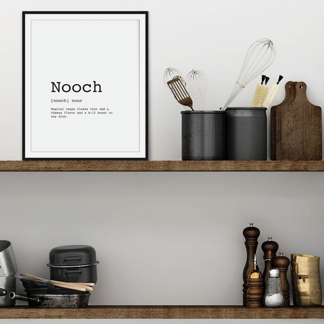 Nooch Definition Funny Vegan Dictionary Kitchen Wall Quote Print - Image 3