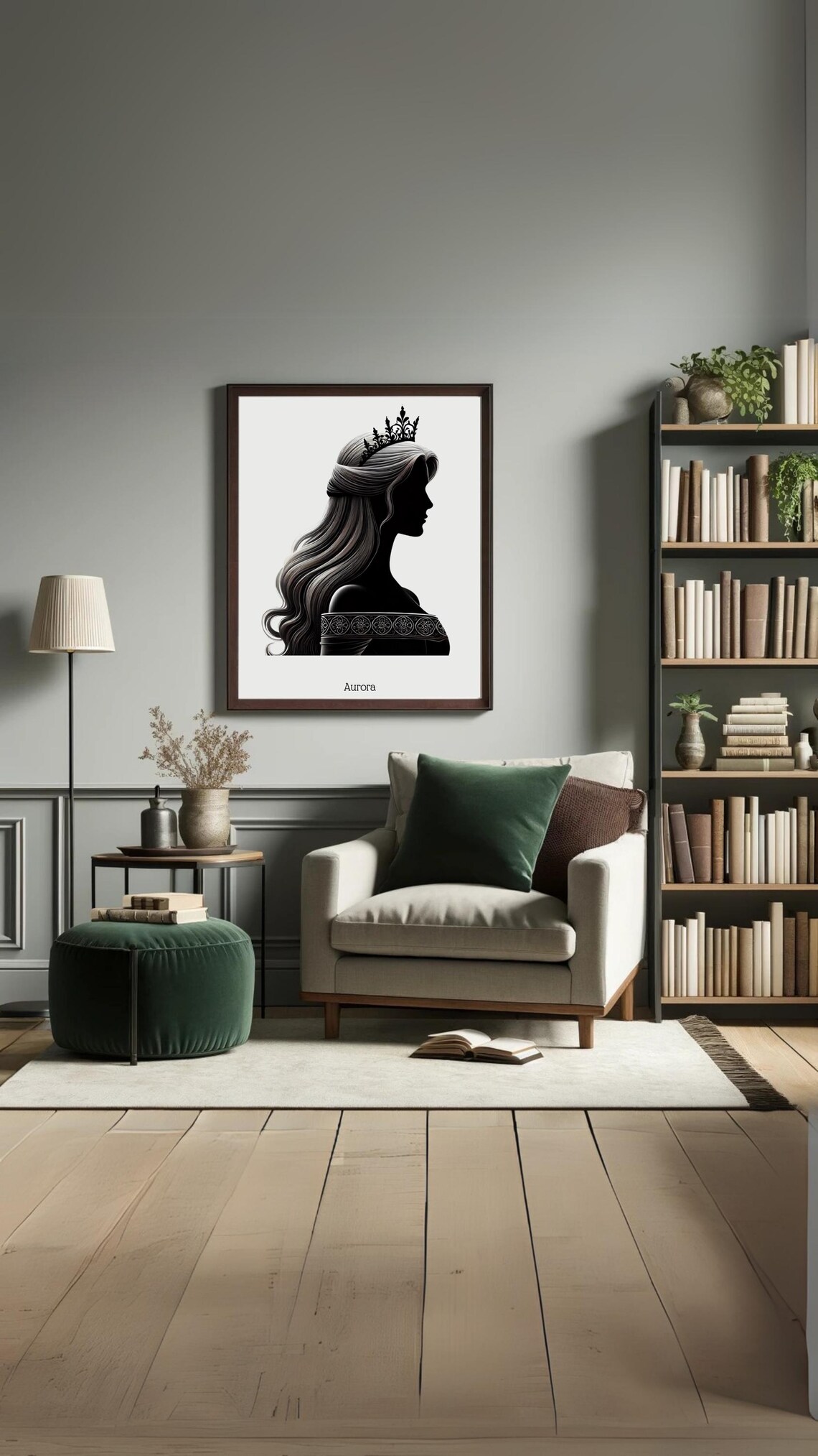Princess Aurora Silhouette Portrait Fairytale Wall Art For Instant - Image 8