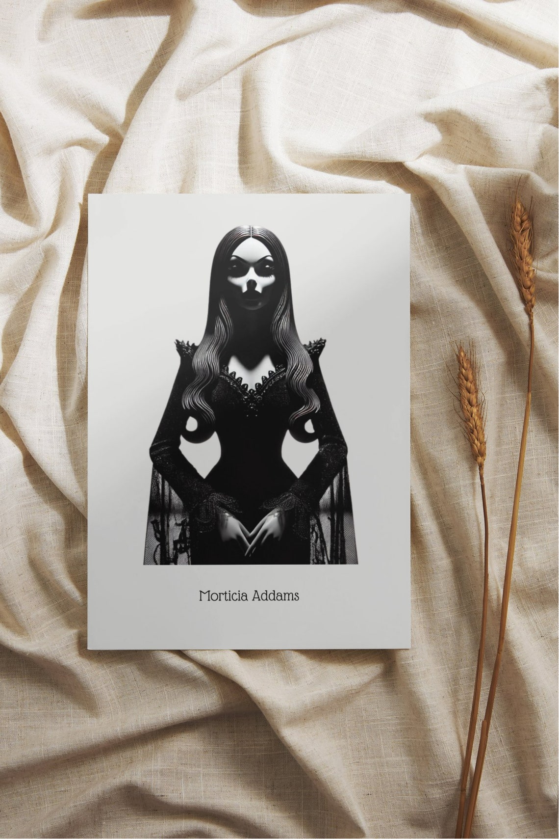 Morticia Addams Silhouette Portrait Gothic Icon Wall Art Handcrafted Dark Elegance Dcor - Image 3