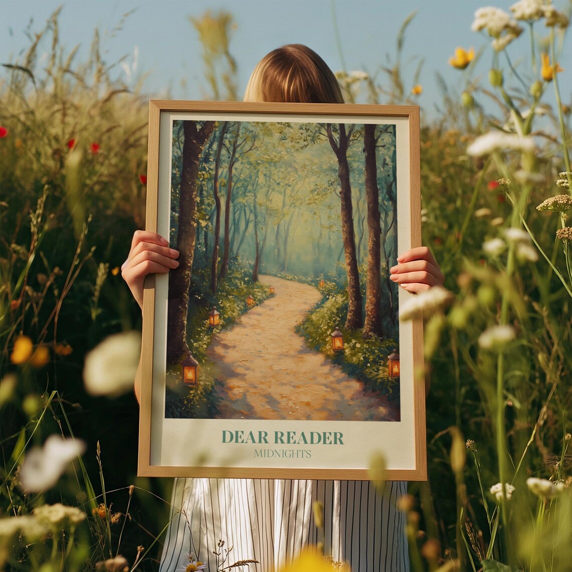 Dear Reader Music Wall Art, Watercolor Bedroom Poster