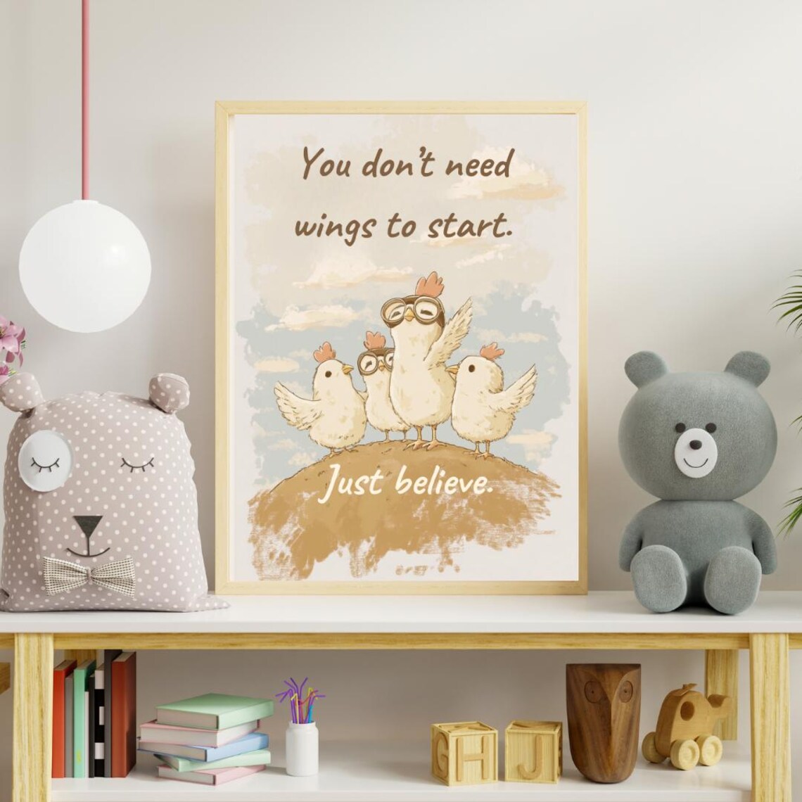 Chicken Motivational Quote, Rustic Farmhouse Decor