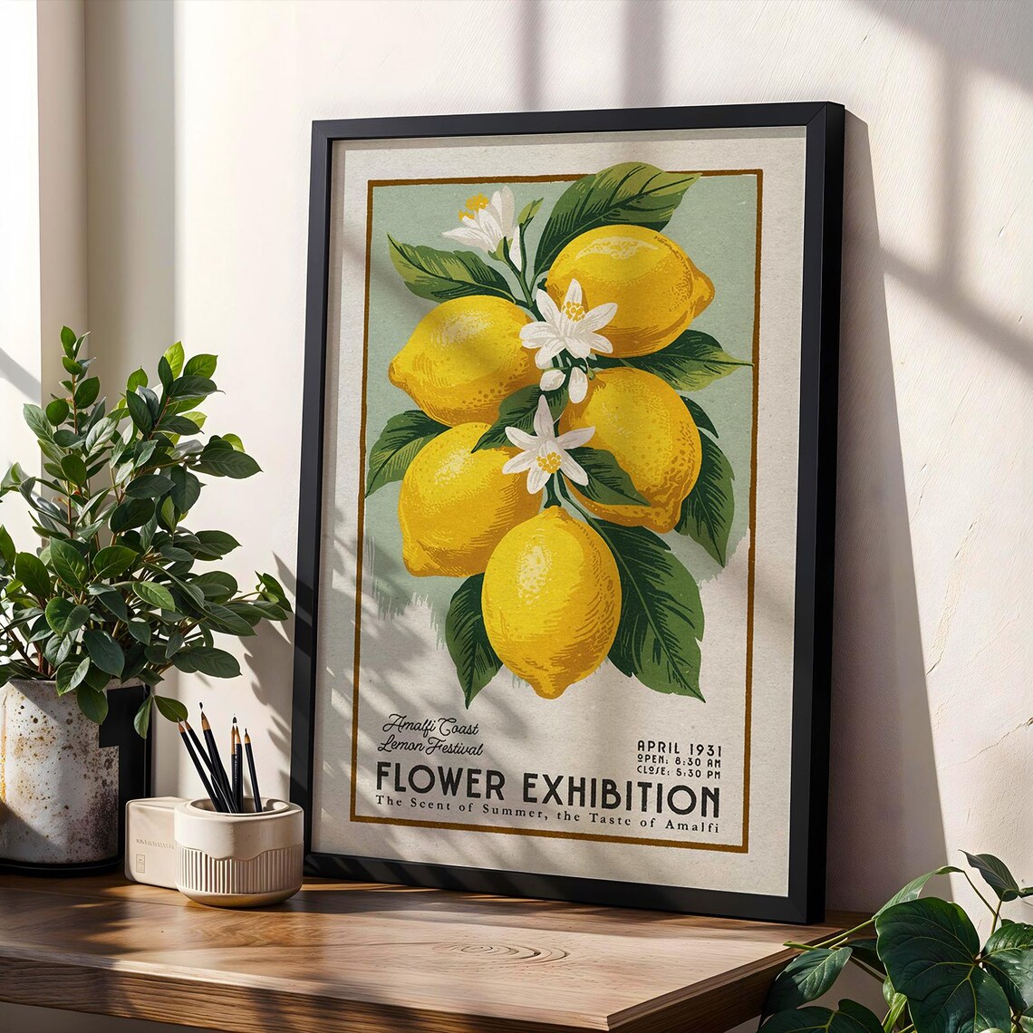 Amalfi Coast Lemon Festival April 1931 Vintage Citrus Fruit Poster