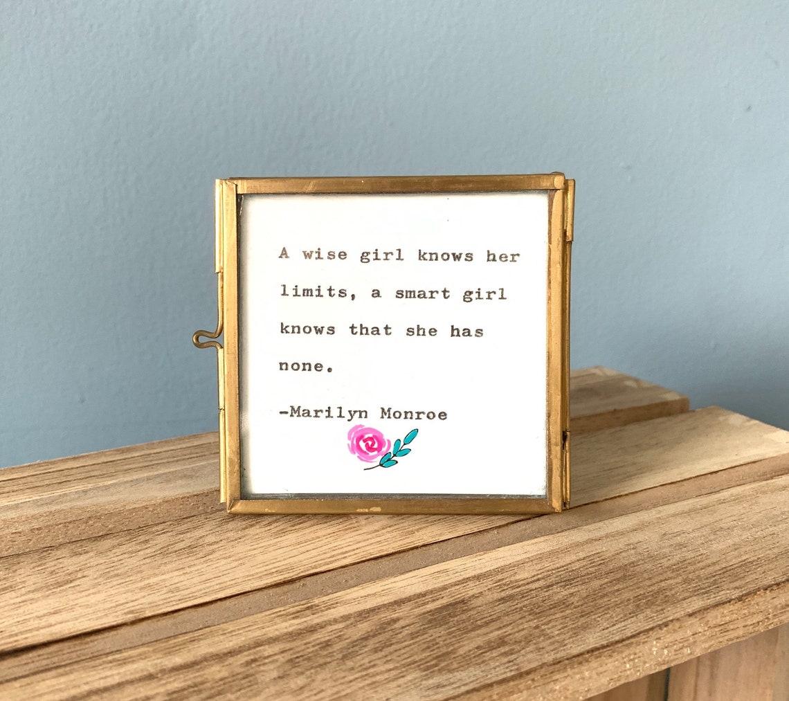 Marilyn Monroe Wise Girl Quote No Limits Hand Painted Girl Power Print