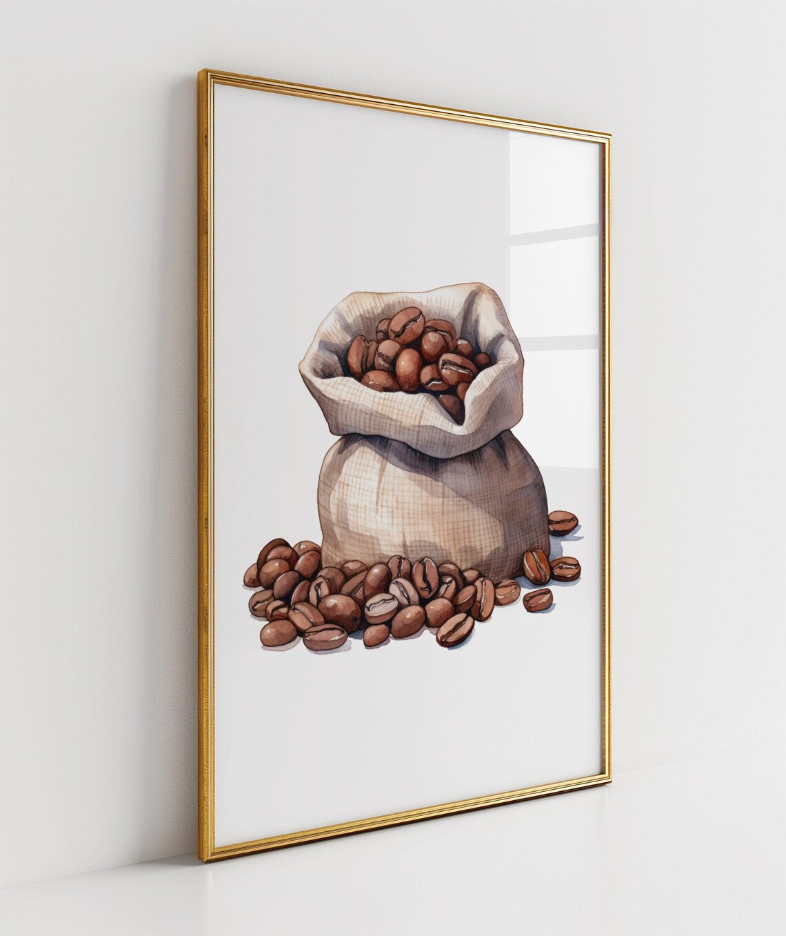 Rustic Coffee Beans Sack Watercolour Print Vintage Kitchen Wall Art Farmhouse Decor Coffee Lover Gift Country Home Dcor Art - Image 3