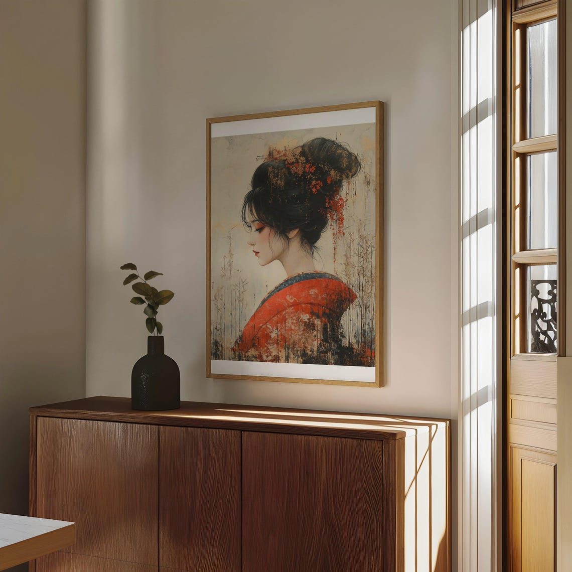 Japanese Woman Wall Art Geisha Portrait Print Oriental Dcor Asian Art Poster Traditional Japanese Artwork Home Dcor Gifts - Image 4