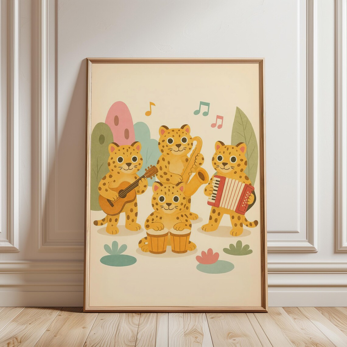 Leopard Band Musical Poster, Nursery Decor
