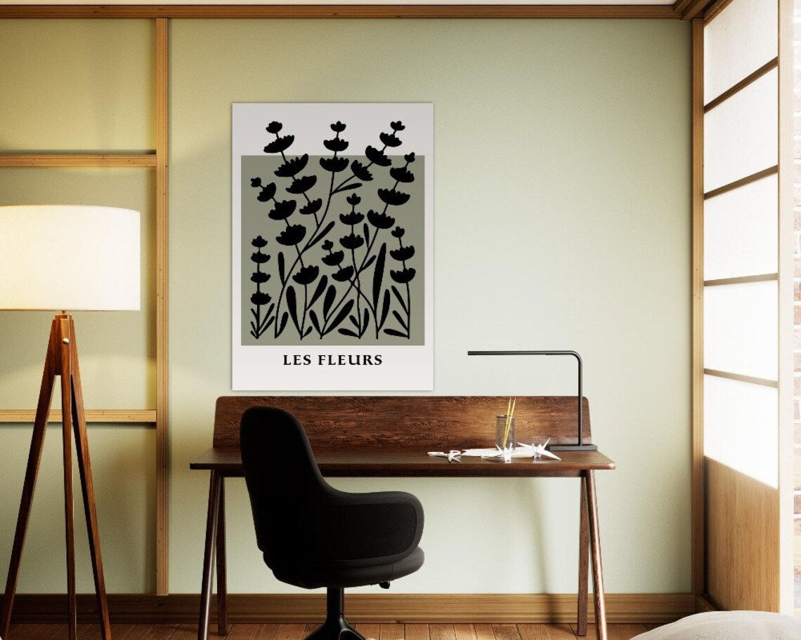 Minimal Botanical Floral Illustration, Vintage Exhibition Poster - Image 4
